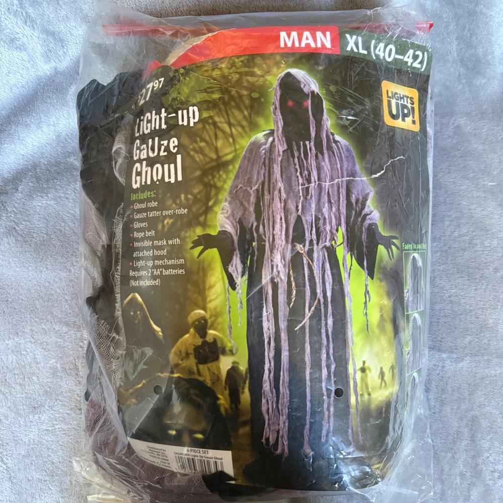 Walmart Gauze Ghoul Halloween Costume Mens XL 40-42 6-Piece 5426XLWM READ